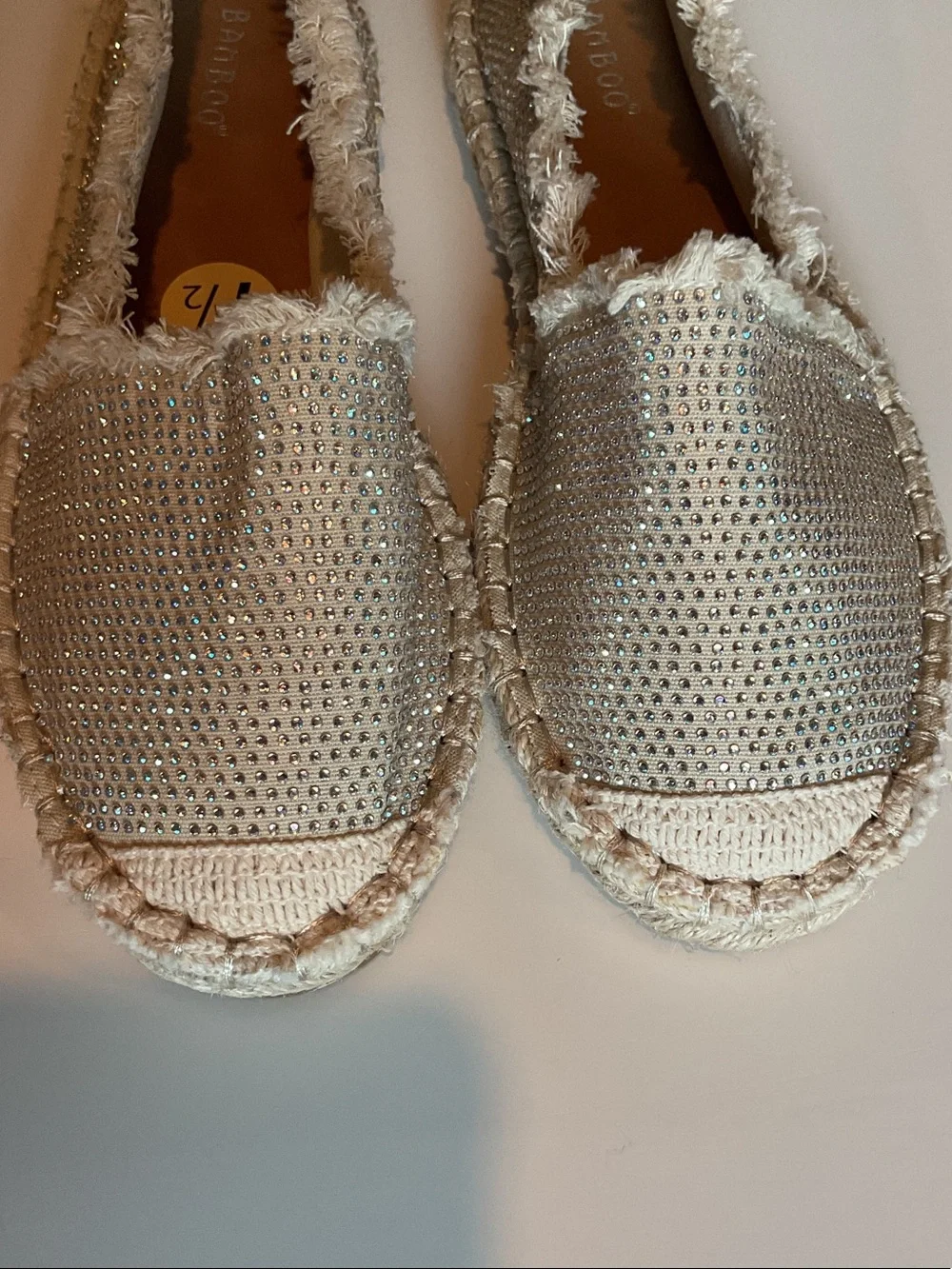 BAMBOO Fringed Sparkle Espadrilles